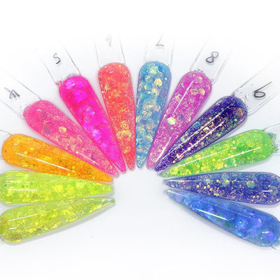 OEM / ODM Sí 30G Brillo con polvo acrílico mezclado 30G Embalaje de botellas para belleza Arte de uñas Flores Cristales de uñas