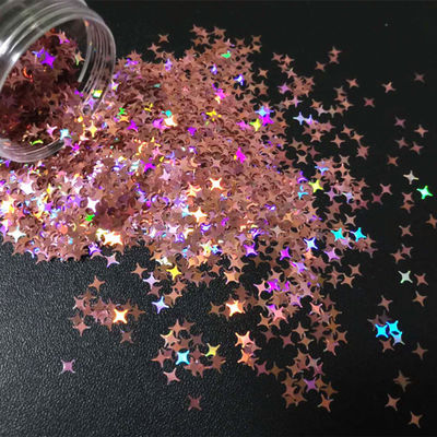 Fiestas Holográfico Brillo Cruz Estrella Formas de poliéster para la escuela Día de San Valentín Diwali Día del Padre Acción de Gracias