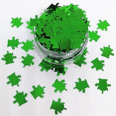 10 mm de plástico Árbol de nieve Estrella en polvo Decoración navideña Alienígenas verdes Platillo hombre Brillo Decoraciones de bricolaje con bolso de papel metálico