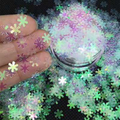 Colgante de botella de vidrio de 3 mm de resina Star para las vacaciones de invierno Brillo de Navidad Forma de nieve Poliéster Nail Art Regalos Cajas a granel
