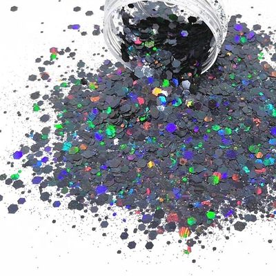 Colorido Brillo Polvo Arte de uñas Artesanías Decoraciones para interiores Navidad Fiestas Holográfico Poliéster Chunky mezclas a granel