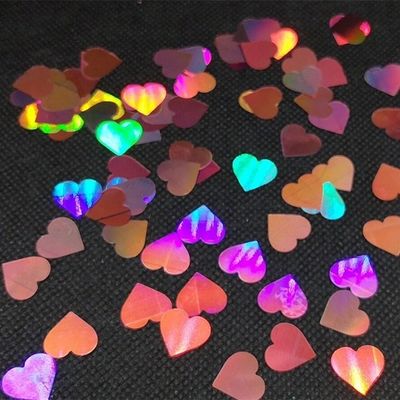 12mm Corazón rosa Brillo PVC Poliéster Formas de moda Estrellas de metal Número Fiesta de bodas Decoración de San Valentín Artesanía para el hogar