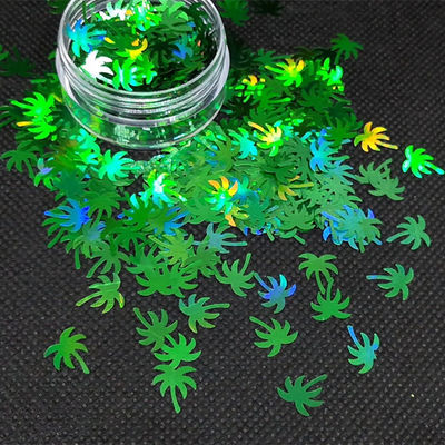Polyester Palm Tree Glitter Coconut Glitter Shape Die Cutting Printing and Coconut Shape with Polyester Material