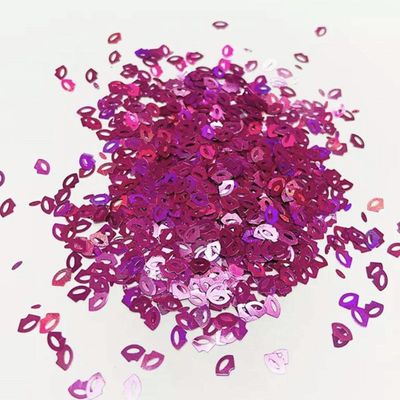 1 Método de impresión a color Sequins de labios en forma de brillo con decoración y decoración