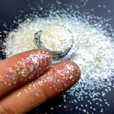 Glitter blanco holográfico mezclado Chunky Glitter Bulk Polyester Pet Glitter Die Cutting Printing OEM/ODM Sí. Proporcionamos OEM