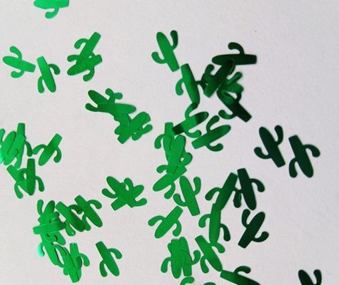 Forma de cactus con purpurina OEM, hojas de Mary Jane, formas de pene, tijeras de Mardi Gras, máscaras, tijeras, lazos, purpurina con forma