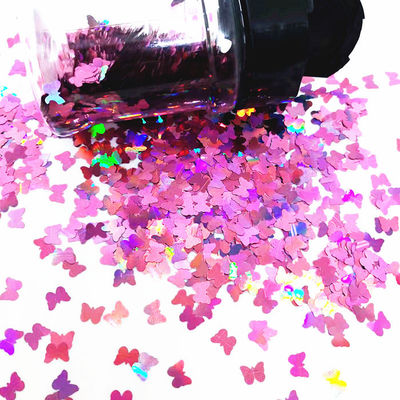 Arco iris Glitter embrague en forma de arco iris poliéster material de lentejuela en forma de mariposa voladora para el arte de las uñas arte corporal