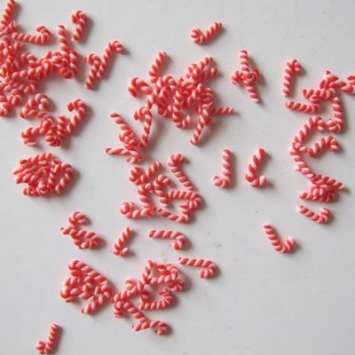Miles de opciones ofrecidas forma de caña de caramelo brillo Papá Noel forma de bastón de caminar para productos de belleza de uñas