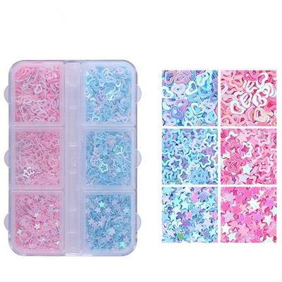 Añadir brillo a sus fiestas de decoración con 6 caja de PVC Sequins Star Heart Número de luna y forma de elefante tamaño 3mm