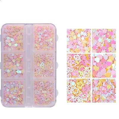 Añadir brillo a sus fiestas de decoración con 6 caja de PVC Sequins Star Heart Número de luna y forma de elefante tamaño 3mm