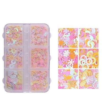 Añadir brillo a sus fiestas de decoración con 6 caja de PVC Sequins Star Heart Número de luna y forma de elefante tamaño 3mm