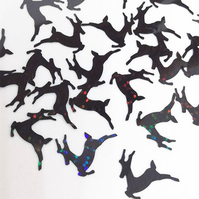 PVC Stock Holo Black Deer Glitter forma lista para el envío de los textiles