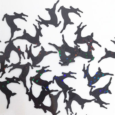 PVC Stock Holo Black Deer Glitter forma lista para el envío de los textiles