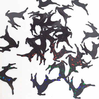 PVC Stock Holo Black Deer Glitter forma lista para el envío de los textiles