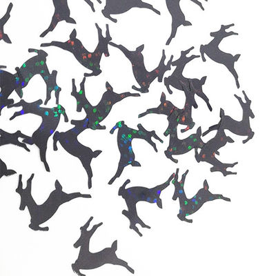 PVC Stock Holo Black Deer Glitter forma lista para el envío de los textiles