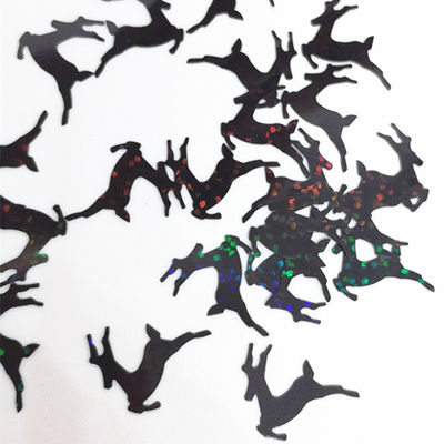PVC Stock Holo Black Deer Glitter forma lista para el envío de los textiles