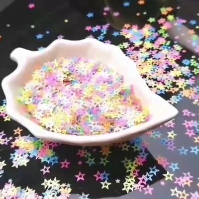 Decoración de bodas de neón mixto Marajuana Brillo de hojas de artesanía Nail Art Decoración corporal Variedad Mariposa Número de estrella Cinta PET