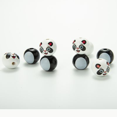 0.5-3CM Tamaño de las cuentas de madera de los animales de las cuentas de madera Panda y zorro de las cuentas sueltas de las cuentas Ideal para artesanía ropa y proyectos de bricolaje