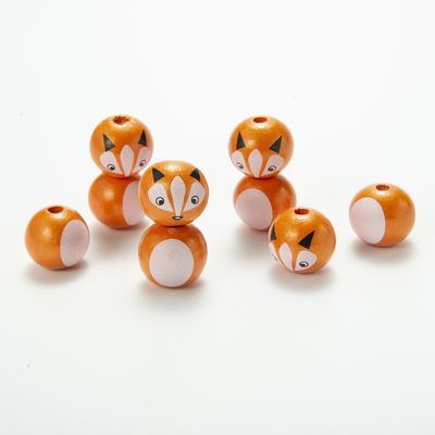 0.5-3CM Tamaño de las cuentas de madera de los animales de las cuentas de madera Panda y zorro de las cuentas sueltas de las cuentas Ideal para artesanía ropa y proyectos de bricolaje