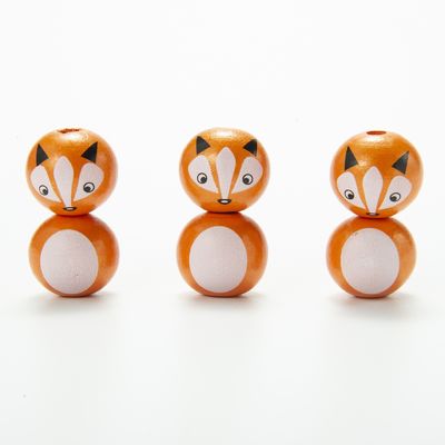 0.5-3CM Tamaño de las cuentas de madera de los animales de las cuentas de madera Panda y zorro de las cuentas sueltas de las cuentas Ideal para artesanía ropa y proyectos de bricolaje