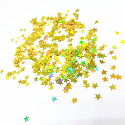 Estrellas de poliéster en forma de brillo Muestras gratuitas de estrellas en forma de estrella de 4 mm