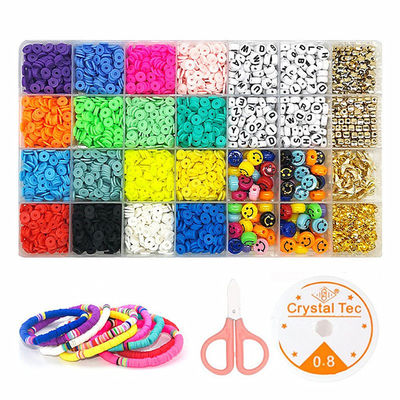 Joyería Hacer artesanías hechas a mano 3500pcs 6mm Perlas de arcilla con letras Mujer de moda Brazalete Confeccionado a mano Perlas de embalaje