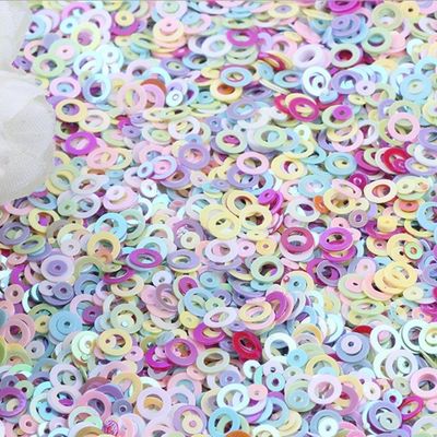 Método de impresión de 1 color Sequins de círculo brillante con ventaja de círculo abierto