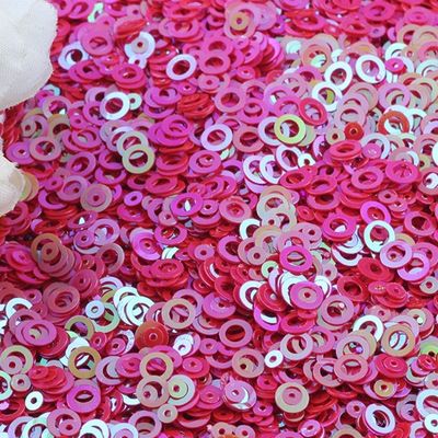 Método de impresión de 1 color Sequins de círculo brillante con ventaja de círculo abierto