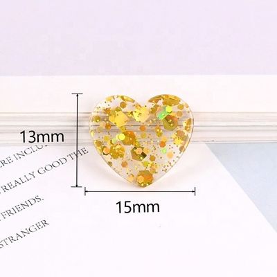 Accesorios de bricolaje para fundas de teléfono Resina de brillo en 3D Amor corazón alfiler de pelo cuerda de pelo Arte tema ángel modelo de vidrio fuente artesanía