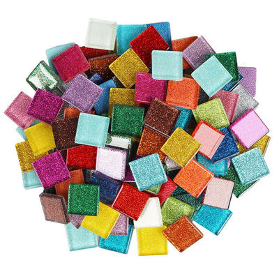 1 Método de impresión a color 2024 Mini Kit 2x2cm Aspecto mosaico azulejos de vidrio Glitter Chips DIY mosaico cuadrado Kit de decoración / artesanía