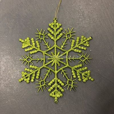 28CM 35CM Copos de nieve de Navidad Ornamentos en forma de brillo Decoraciones colgantes para exteriores y vacaciones Decoración ecológica