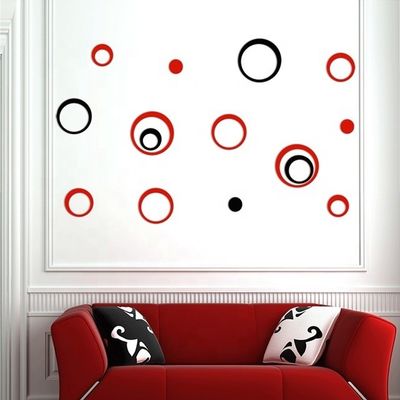 Decoraciones para el hogar. Regalos Acrílico circular pegatinas de pared de espejo tridimensional para sala de estar dormitorio TV Pared de fondo