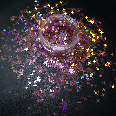 Fiestas Holográfico Brillo Cruz Estrella Formas de poliéster para la escuela Día de San Valentín Diwali Día del Padre Acción de Gracias