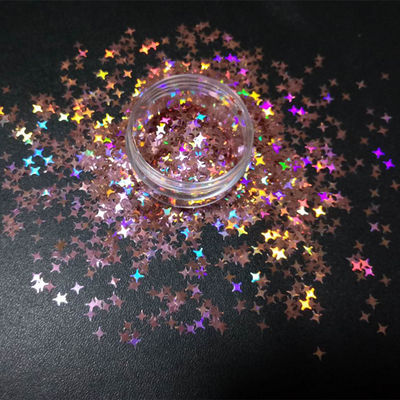 Fiestas Holográfico Brillo Cruz Estrella Formas de poliéster para la escuela Día de San Valentín Diwali Día del Padre Acción de Gracias