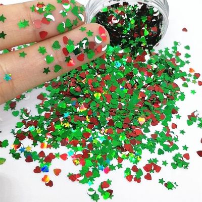 Decoración de Navidad en forma de brillo mezclas de forma de poliéster mezclas para las necesidades de decoración