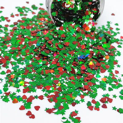 Decoración de Navidad en forma de brillo mezclas de forma de poliéster mezclas para las necesidades de decoración