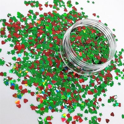 Decoración de Navidad en forma de brillo mezclas de forma de poliéster mezclas para las necesidades de decoración