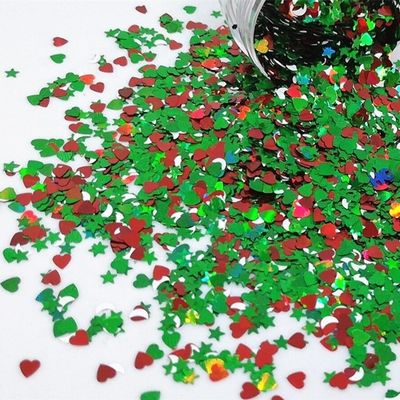 Decoración de Navidad en forma de brillo mezclas de forma de poliéster mezclas para las necesidades de decoración