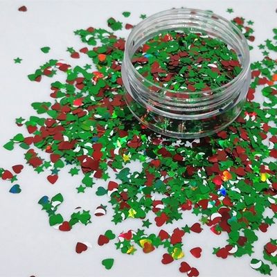 Decoración de Navidad en forma de brillo mezclas de forma de poliéster mezclas para las necesidades de decoración