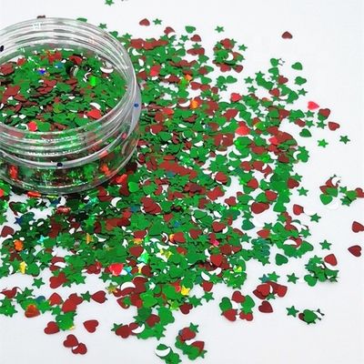 Decoración de Navidad en forma de brillo mezclas de forma de poliéster mezclas para las necesidades de decoración