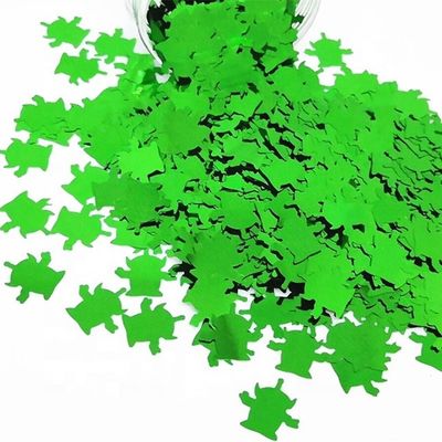 10 mm de plástico Árbol de nieve Estrella en polvo Decoración navideña Alienígenas verdes Platillo hombre Brillo Decoraciones de bricolaje con bolso de papel metálico