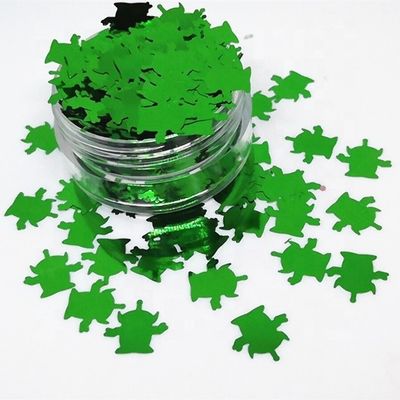 10 mm de plástico Árbol de nieve Estrella en polvo Decoración navideña Alienígenas verdes Platillo hombre Brillo Decoraciones de bricolaje con bolso de papel metálico