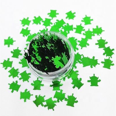 10 mm de plástico Árbol de nieve Estrella en polvo Decoración navideña Alienígenas verdes Platillo hombre Brillo Decoraciones de bricolaje con bolso de papel metálico