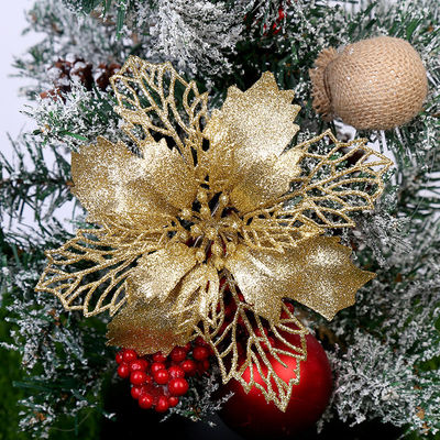 16CM Plastic Simulación Flor Decorativa Coronilla de Navidad Perfecto para bricolaje Decoraciones de Fiestas de Navidad colgantes