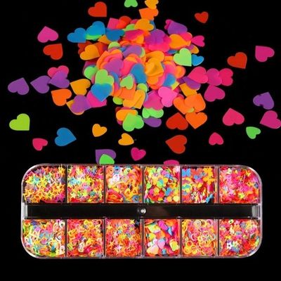 Excelente efecto de arte de uñas Sequins uñas forma de océano Brillo para Mickey m Tumbler Disne Neón en forma de brillo rosa suministros de uñas