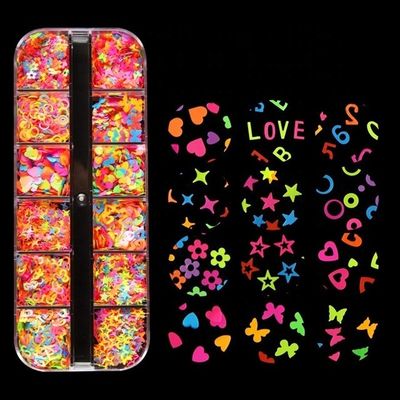 Excelente efecto de arte de uñas Sequins uñas forma de océano Brillo para Mickey m Tumbler Disne Neón en forma de brillo rosa suministros de uñas