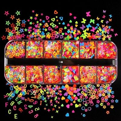 Excelente efecto de arte de uñas Sequins uñas forma de océano Brillo para Mickey m Tumbler Disne Neón en forma de brillo rosa suministros de uñas