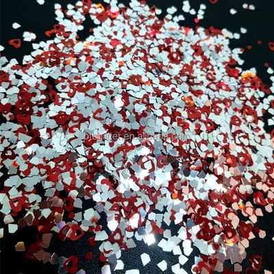 Resistente a los disolventes Día de San Valentín Glitter suelto Poliéster Chunky Glitter a granel para el arte de uñas