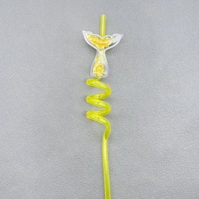 Decoración de impresión de corte a presión Navidad Reutilizable Glitter Estrellas Sirena pajitas para la fiesta de cumpleaños de la sirena favores 24pcs