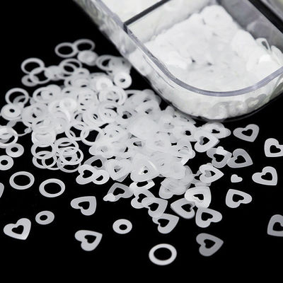 Brillo personalizado en forma de corazón Brillo de uñas con forma de luz blanca Brillo usando el ritual de invierno granate piedra salada Un must-have para el Día de la Tierra